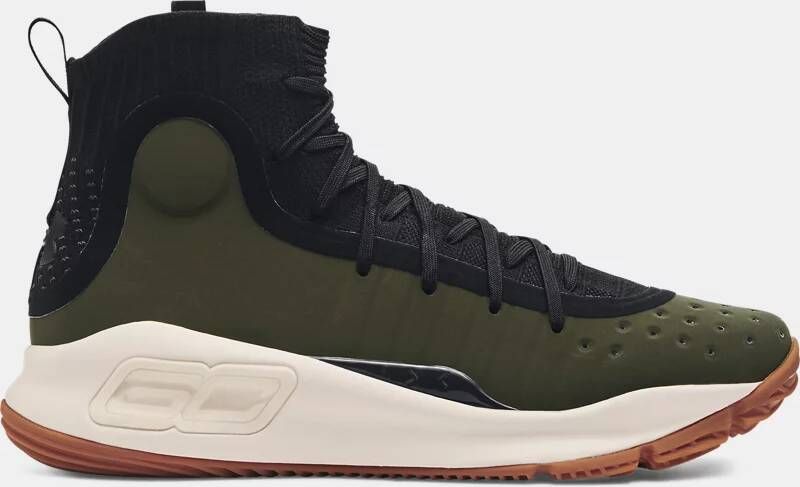 Under Armour Herenbasketbalschoenen Curry 4 Retro Zwart Rifle Groente Zwart 49.5