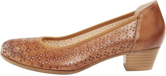 MONA Pump met zomerse openingen Cognac