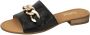 Gabor Metalen Ketting Dames Slippers Zwart Black Dames - Thumbnail 3