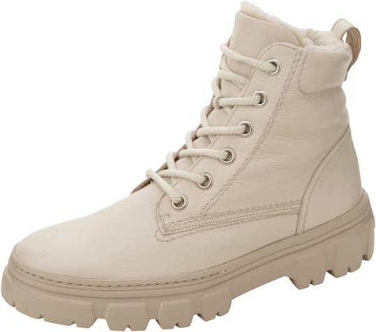 Paul Green Hoge veterschoen met warme voering Beige