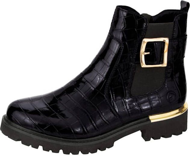 Remonte Chelsea boot met chic krokoreliëf Zwart