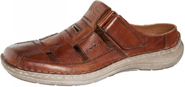 Rieker Muiltje met klittenbandsluiting Cognac Schoenen