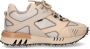 Bruin Tinten Ha-cker 66430 Lage sneakers Leren Sneaker Dames Beige - Thumbnail 3