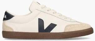 Veja Volley Leather Wit Donkerblauw