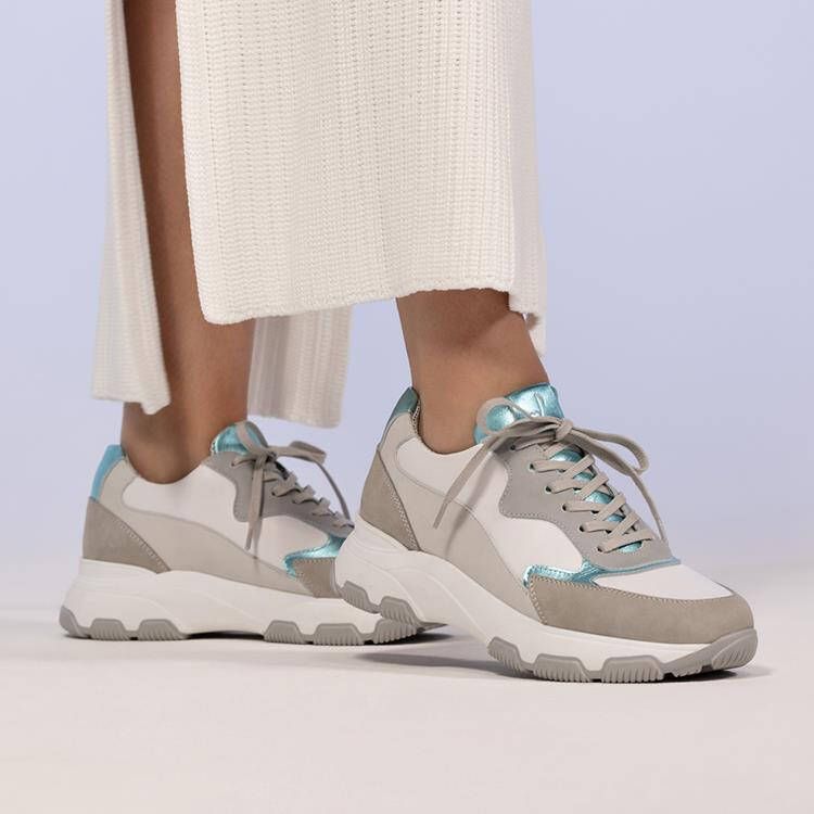 Monique Smit Kim sneaker white aqua