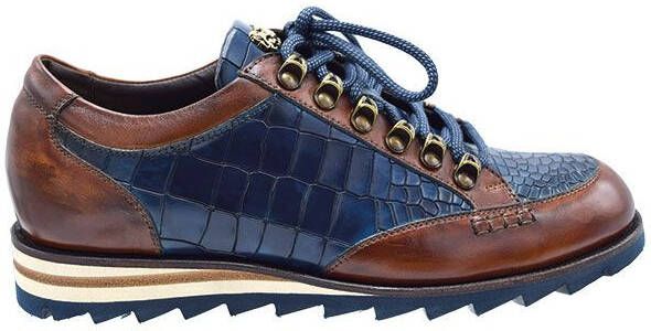 Harris 2739 veterschoen bruin blauw croco