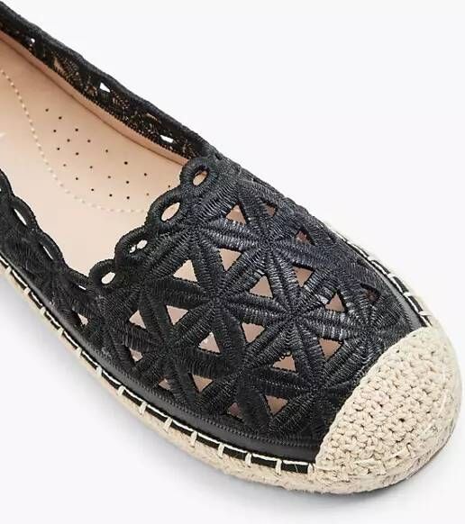 Graceland Zwarte espadrille kant