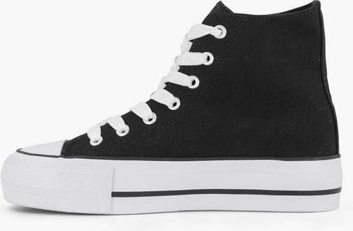 Graceland Zwarte hoge canvas sneaker