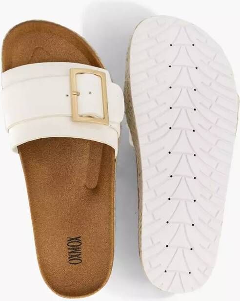 Oxmox Witte platform slipper siergesp