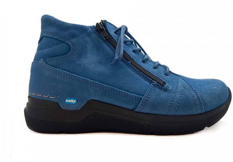 Wolky Blauwe Veterschoenen Why Antique Nubuck