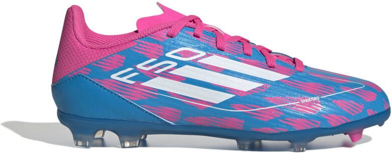 Adidas F50 League Gras Voetbalschoenen (FG) Kids Blauw Roze Wit