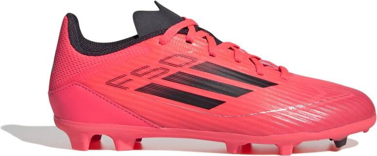 Adidas F50 League Gras Voetbalschoenen (FG) Kids Felrood Zwart Zilver