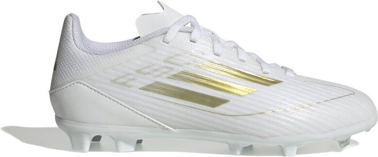 Adidas F50 League Gras Voetbalschoenen (FG) Kids Wit Goud