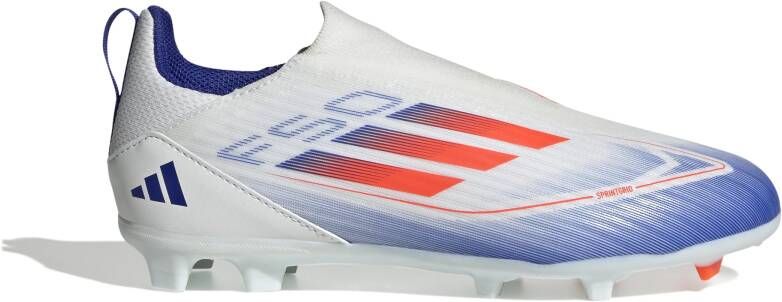 Adidas F50 League Veterloze Gras Voetbalschoenen (FG) Kids Wit Rood Blauw