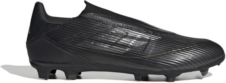 adidas F50 League Veterloze Gras Voetbalschoenen (FG) Zwart Grijs Goud