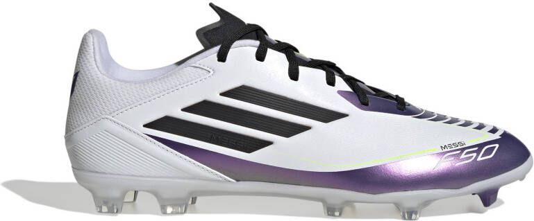 Adidas F50 Messi League Gras Voetbalschoenen (FG) Wit Paars Zwart