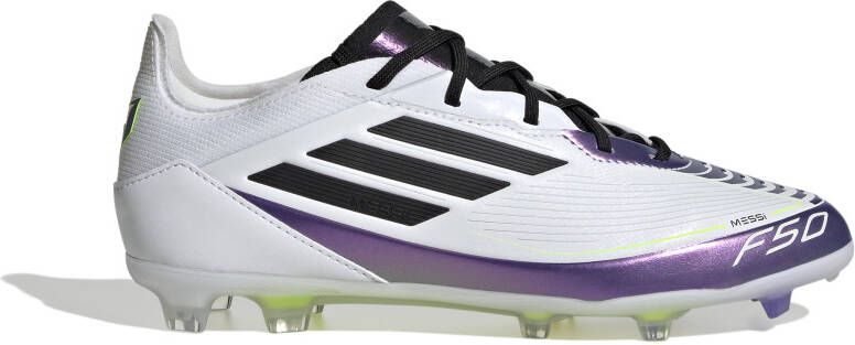 Adidas F50 Messi Pro Gras Voetbalschoenen (FG) Kids Wit Paars Zwart