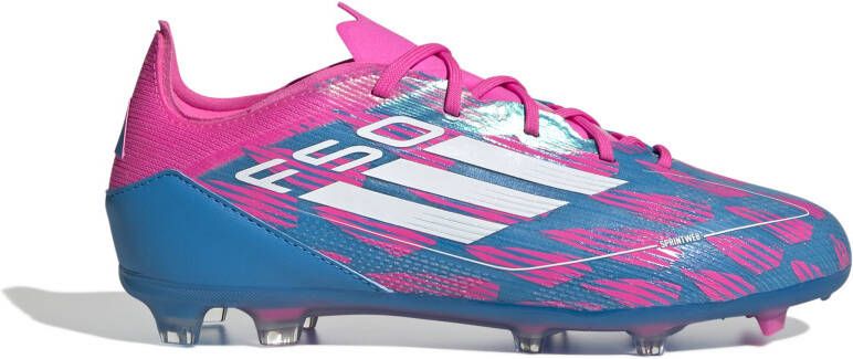 Adidas F50 Pro Gras Voetbalschoenen (FG) Kids Blauw Roze Wit