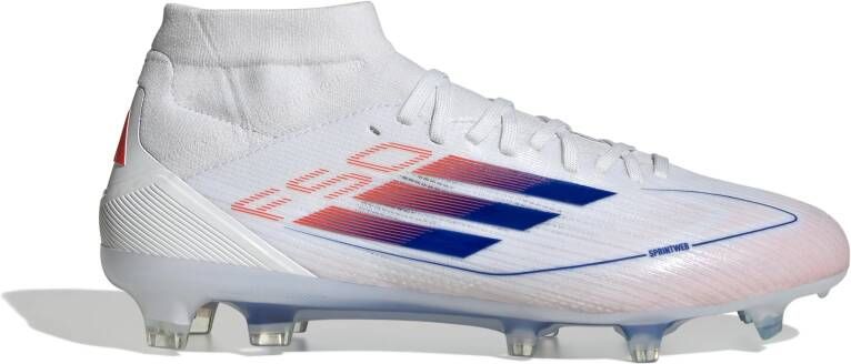 adidas F50 Pro Mid Gras Voetbalschoenen (FG) Wit Blauw Rood