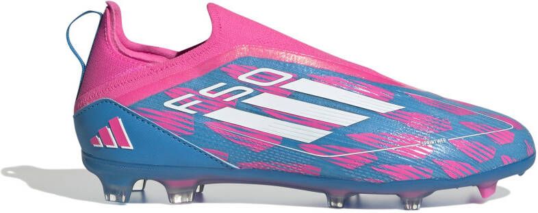 adidas F50 Pro Veterloze Gras Voetbalschoenen (FG) Kids Blauw Roze Wit