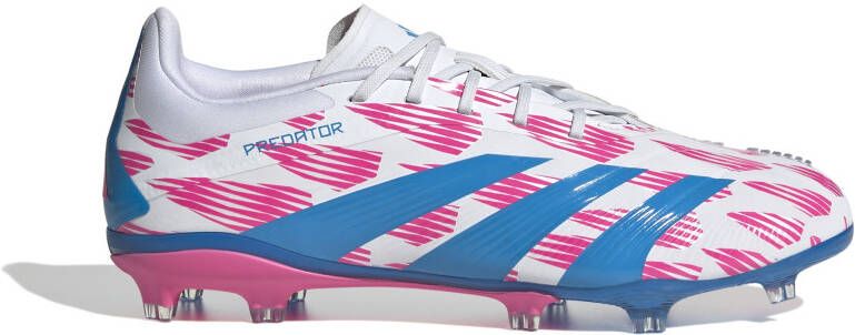 Adidas Predator Elite Gras Voetbalschoenen (FG) Kids Wit Roze Blauw