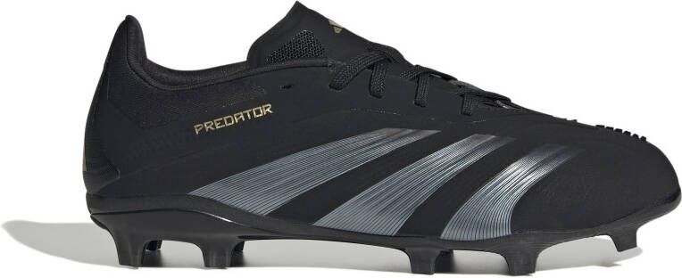 Adidas Predator Elite Gras Voetbalschoenen (FG) Kids Zwart Grijs Goud