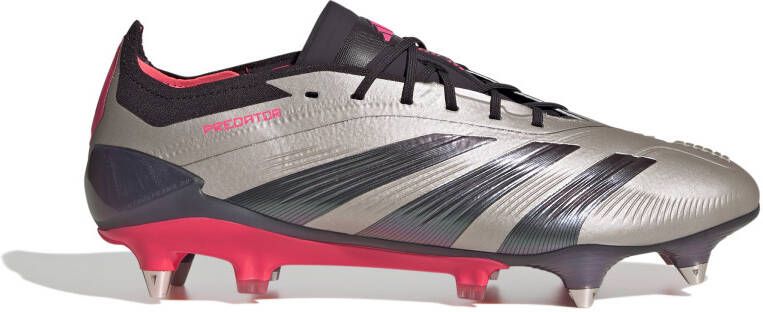 Adidas Predator Elite IJzeren-Nop Voetbalschoenen (SG) Zilver Zwart Roze