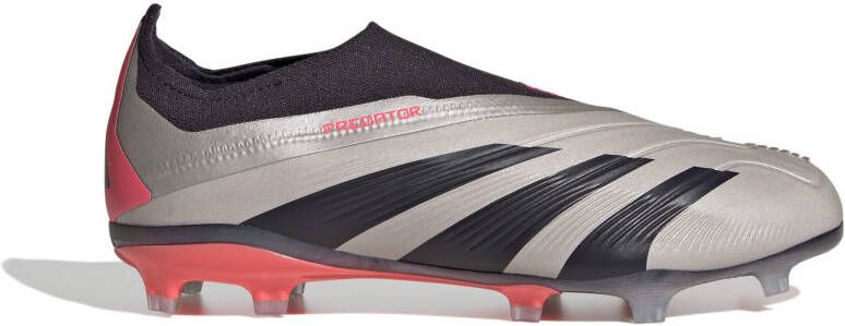 Adidas Predator Elite Veterloze Gras Voetbalschoenen (FG) Kids Zilver Zwart Roze