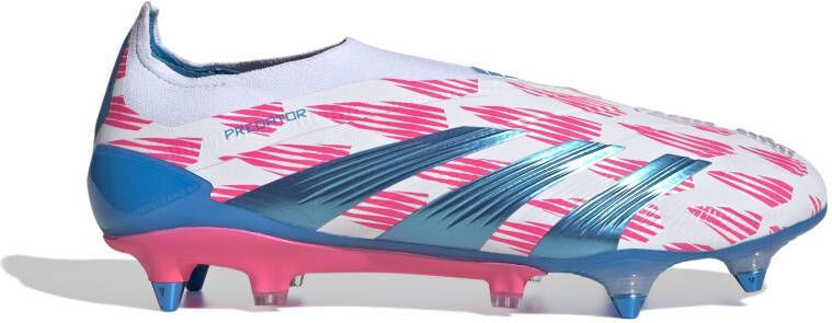 Adidas Predator Elite Veterloze IJzeren-Nop Voetbalschoenen (SG) Wit Roze Blauw