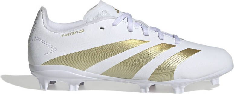 Adidas Predator League Gras Voetbalschoenen (FG) Kids Wit Goud