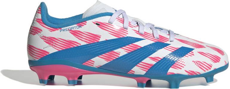 Adidas Predator League Gras Voetbalschoenen (FG) Kids Wit Roze Blauw