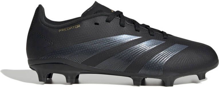 Adidas Predator League Gras Voetbalschoenen (FG) Kids Zwart Grijs Goud