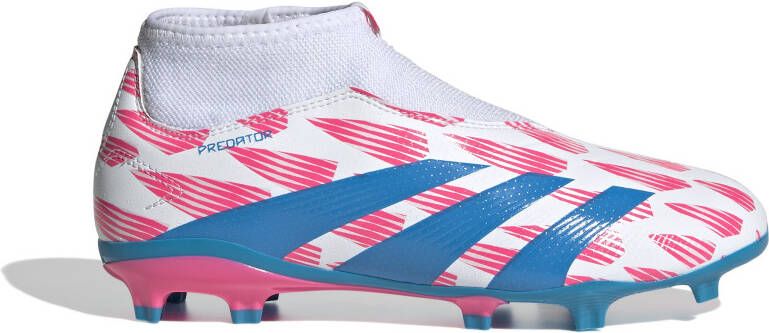 Adidas Predator League Veterloze Gras Voetbalschoenen (FG) Kids Wit Roze Blauw