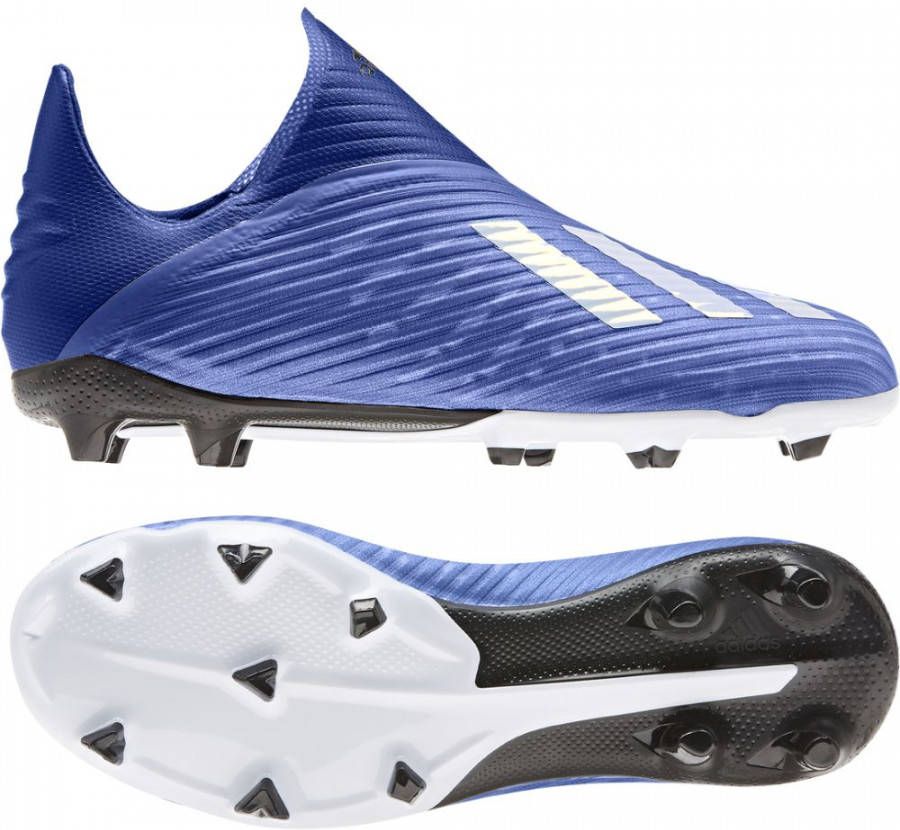 Afgekeurd voorbeeld Centrum Adidas X 19+ Gras Voetbalschoenen Kids (FG) Blauw Wit Zwart - Schoenen.nl