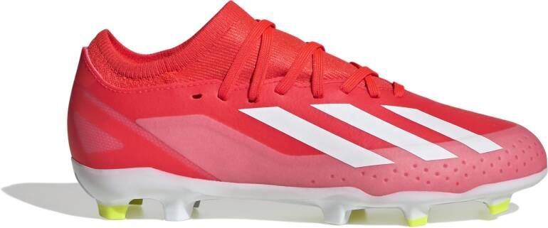 adidas X Crazyfast League Gras Voetbalschoenen (FG) Kids Felrood Wit Geel