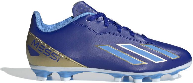 Adidas X Crazyfast Messi Club Gras Kunstgras Voetbalschoenen (MG) Kids Blauw Wit Goud