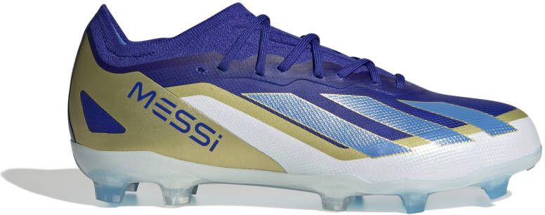 Adidas X Crazyfast Messi Elite Gras Voetbalschoenen (FG) Kids Blauw Wit Goud