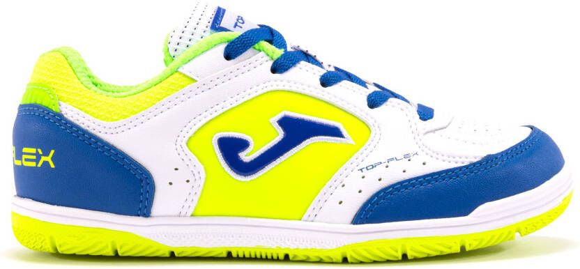 Joma Top Flex Zaalvoetbalschoenen (IN) Kids Wit Geel Blauw