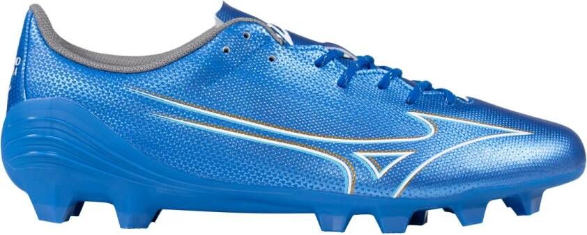 Mizuno Alpha Select Gras Voetbalschoenen (FG) Blauw Wit Goud