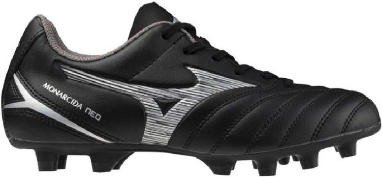 Mizuno Monarcida Neo III Select Gras Voetbalschoenen (FG) Kids Zwart Zilver