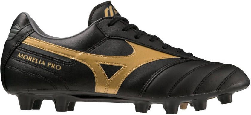 Mizuno Morelia II Pro Gras Voetbalschoenen (FG) Zwart Goud