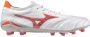 Mizuno Morelia Neo IV Beta Elite Gras Voetbalschoenen (FG) Wit Rood Zilver - Thumbnail 1