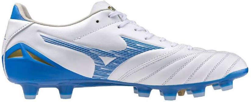 Mizuno Morelia Neo IV Pro Gras Voetbalschoenen (FG) Wit Blauw