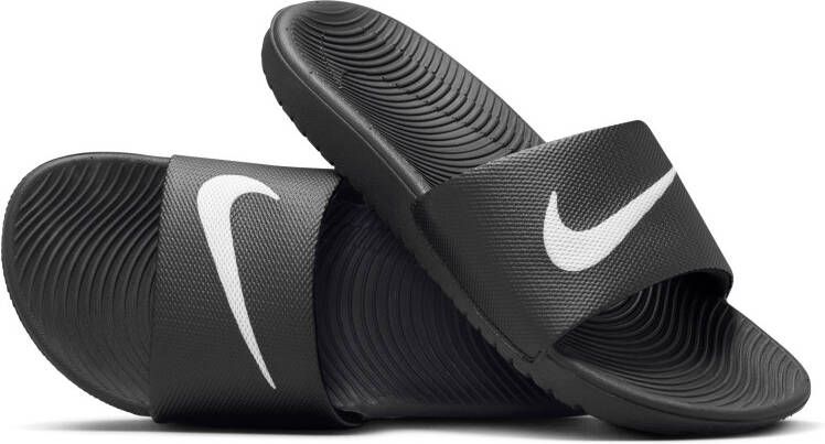 Nike Kawa Slippers Kids Zwart Wit