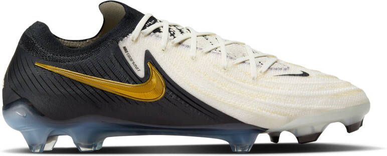 Nike Phantom GX II Elite Gras Voetbalschoenen (FG) Zwart Gebroken Wit Goud