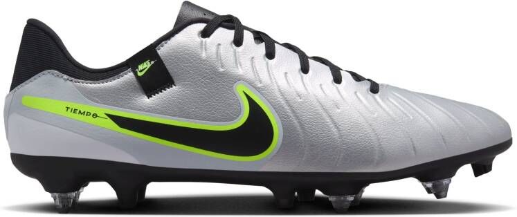 Nike Tiempo Legend 10 Academy IJzeren-Nop Voetbalschoenen (SG) Anti-Clog Zilver Zwart Neongeel