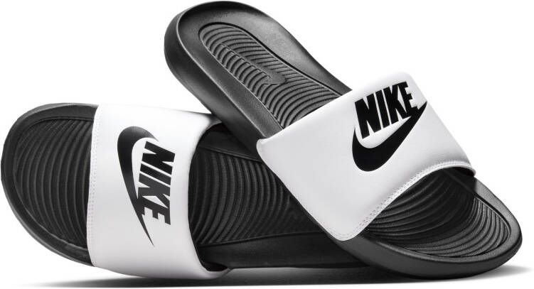 Nike Victori One Slippers Zwart Wit Zwart