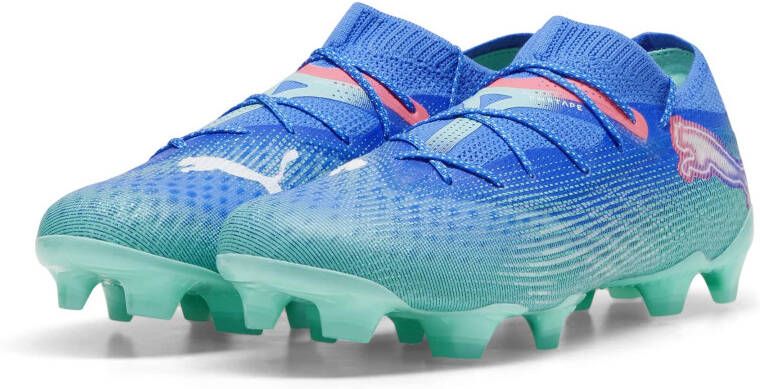 PUMA Future 7 Ultimate Low Gras Kunstgras Voetbalschoenen (MG) Blauw Turquoise Wit