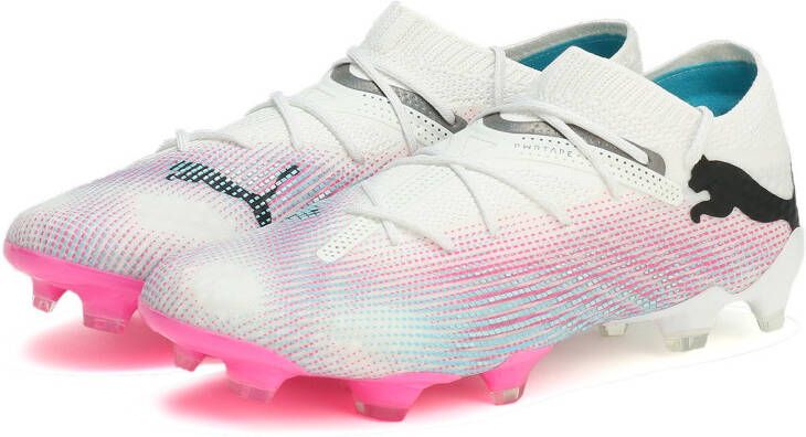 PUMA Future 7 Ultimate Low Gras Kunstgras Voetbalschoenen (MG) Wit Roze Zwart