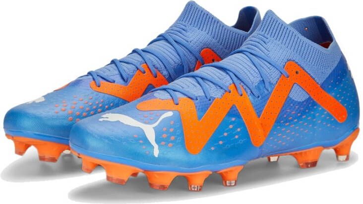 PUMA Future Match Gras Kunstgras Voetbalschoenen (MG) Blauw Oranje Wit